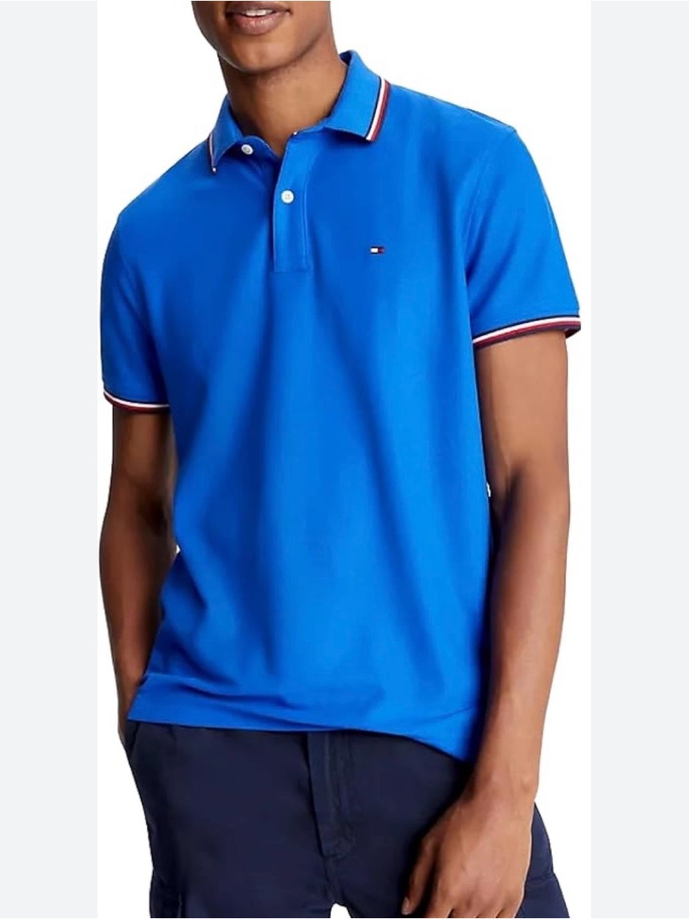 Tommy Hilfiger Men’s size L Royal Blue Pique Polo pullover, short sleeve shirt